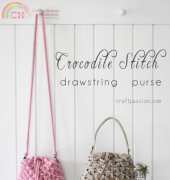 Craft Passion - Joanne Loh - Crocodile Stitch Drawstring Purse - Free