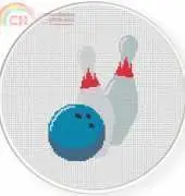 Daily Cross Stitch - Bowling Ball and Pins