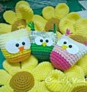 Owl family keychain