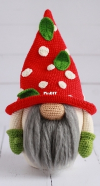 Toys by Ustyushka - Maria Ustyushkina - GNOME FLY GRAY - ГНОМ МУХОМОРЫЧ - Russian