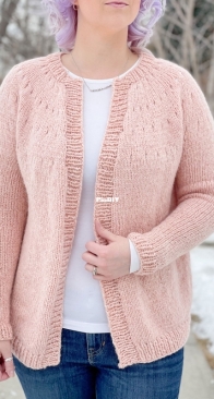 Easy Eyelet Yoke Cardigan by Chantal Miyagishima - Knitatude
