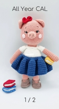 Mes Mignonneries - Les Mailles du Rocher - All Year CAL - Marceline the Schoolgirl - Marceline lecolière - English and French - Free