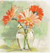 I Love CrossStitch ILCS MK-003 - Tangerine Gerbera