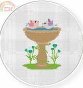 Daily Cross Stitch - Bird Bath