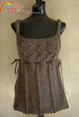 #64 Romantic Cable and Lace Vest by SweaterBabe