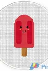 Daily Cross Stitch -  Strawberry Popsicle