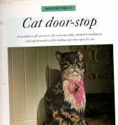 discovering needle craft needlepoint project 21 cat door-stop