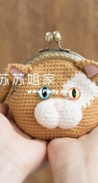 New Mommy Handmade DIY - Su Su Jie Jia - Susans Family - A842 - Cute Pet Metal Frame Kiss Lock Purse - Common Orange Cat - Chinese - Free