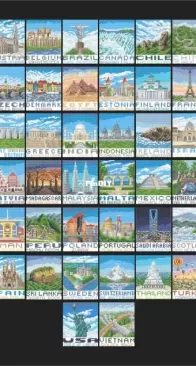 Stitchin Madness - Tiny Cross Stitch - 40 World Famous Locations by Aleksei Shmyrov