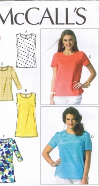 McCalls - M6927 - Misses Womens Tops and Tunics - Size US 8-16 - English, Spanish