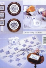 American School of Needlework ASN 3559 Blue and White Designs in Cross Stitch