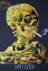 Ladybug Designs #LB11276 Van Goughs Smoking Skull