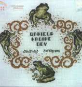 Xs & Ohs A-800 - 4 Frogs Birth Announcement