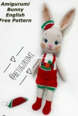 Betugurumi - Amigurumi Watermelon Overalls Bunny - English - Translated - Free
