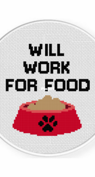 Daily Cross Stitch - Will Work For Food