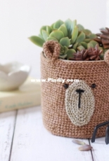 Thores By Cottage - Teddy Bear Crochet Planter - Free