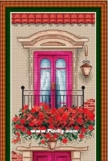 Red Balcony by Alena Koshkina