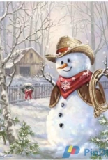 HAED HAEDJGMINI25305 Mini Cowboy Snowman by Dona Gelsinger