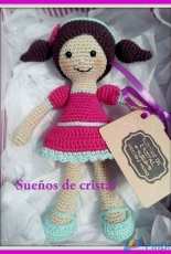 Muñeca fucsia y mint