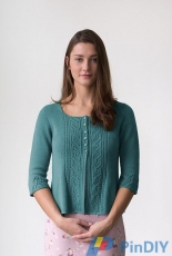 Blue Bee Studio-Meris Cardigan by Elizabeth Doherty/ Quince & Co.