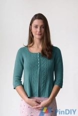 Blue Bee Studio-Meris Cardigan by Elizabeth Doherty/ Quince & Co.