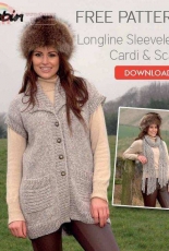 Robin-Longline Sleeveless Cardigan and Scarf-Free