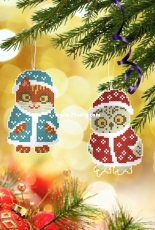 OwlForest Embroidery ND-02 - Cats and owls of Santa Claus 2 - Free