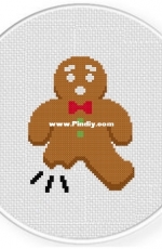 Daily Cross Stitch -Bitten Gingerbread Man