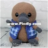 Left Handed Crocheter - Jennifer Adams - Percival the Plaidypus