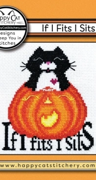 Happy Cat Stitchery - If I fits, I sits - Free