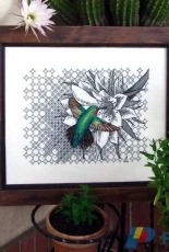 Ajisai Designs - Blackwork Hummingbird pcs