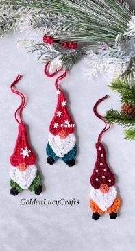 Golden Lucy Crafts - Olena J - Heart Gnome Christmas Ornament - Free