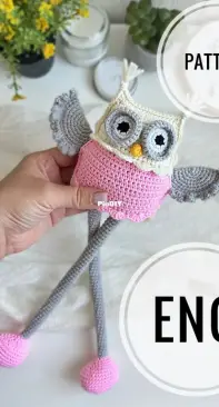 PoliKnittedToys - Regina - Owl Fidget sensory stretchable toy