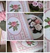 cover embroidered with a rose for a book