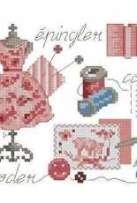 LBP Les Brodeuses Parisiennes - Grande Trousse a ouvrage Toile de Jouy rouge XSD