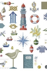 Petits motifs bord de mer from Creation Point de Croix 59 July/August 2016 XSD