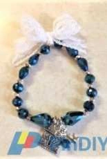 Beaded key & lock charm bracelet