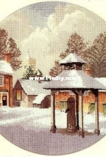 Heritage Crafts Circle Serie JCWV396 - Winter Village by John Clayton