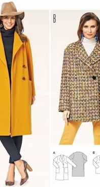 Burda Winter Coat 6736 German Pattern 36-46