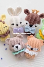 Rnata- Natalia Ruzanova - Mini Toys- Giraffe, bunny, fox, dragon, reindeer and teddy - Portuguese - Translated