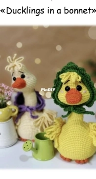 Olya and Toys - Olga Shkarlatyuk - Ducklings in a Bonnet