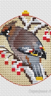 Balloons with Birds - Waxwing by Serafima Abramova (Серафима Абрамова)