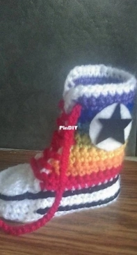 The Cosy Crochet Nook - Miss Jinty Designs - Over The Rainbow Converse Style Booties
