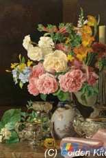 Golden Kite S2056 Flowers in a Porcelain Vase - Solid colors