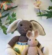 Fuzzy Mittens-Mama and Baby Bunny by Barbara Prime