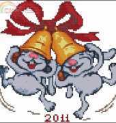 Zolotoe Runo D-052 New Year Bunnies