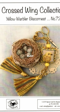 Crossed Wing Collection - N°72 - Yellow Warbler Biscornest