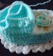 Baby Booties with Ribbon rose - Chinese