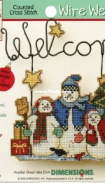 Dimensions Wire Welcome 8649 Friendly Snowmen Welcome by Debbie Mumm