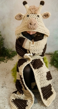 MJs Off The Hook Designs - Michelle Moore - Hooded Giraffe Blanket
